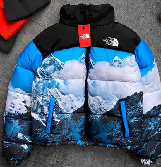 North Face puffer jacket mountain